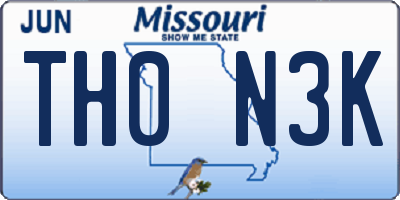 MO license plate TH0N3K