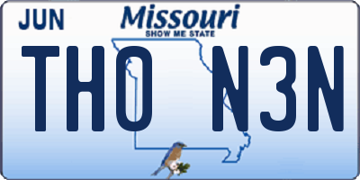 MO license plate TH0N3N