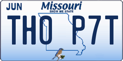 MO license plate TH0P7T