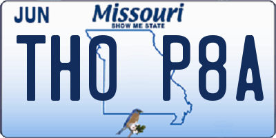 MO license plate TH0P8A