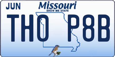 MO license plate TH0P8B