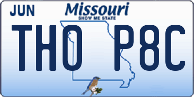 MO license plate TH0P8C