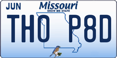 MO license plate TH0P8D