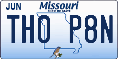 MO license plate TH0P8N
