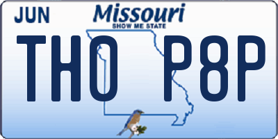 MO license plate TH0P8P