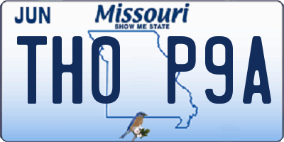MO license plate TH0P9A