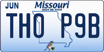 MO license plate TH0P9B