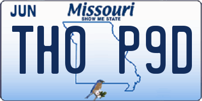 MO license plate TH0P9D