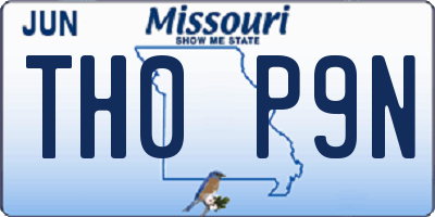MO license plate TH0P9N