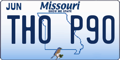 MO license plate TH0P9O