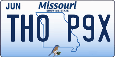 MO license plate TH0P9X