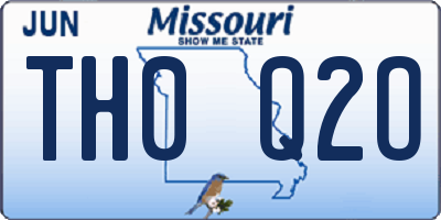 MO license plate TH0Q2O