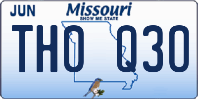 MO license plate TH0Q3O