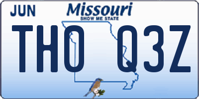 MO license plate TH0Q3Z