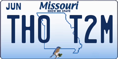 MO license plate TH0T2M