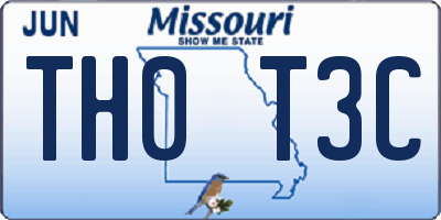 MO license plate TH0T3C