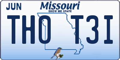 MO license plate TH0T3I