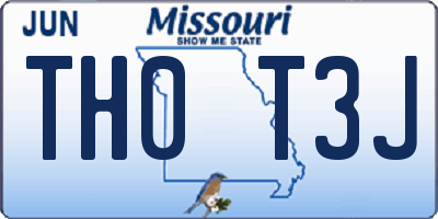 MO license plate TH0T3J