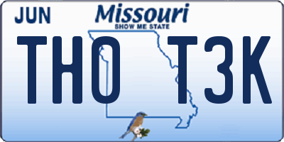 MO license plate TH0T3K
