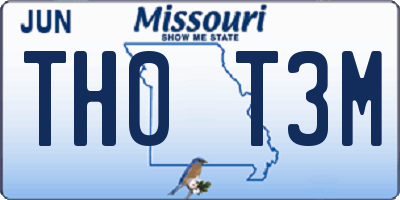 MO license plate TH0T3M