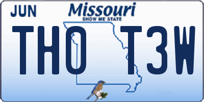 MO license plate TH0T3W