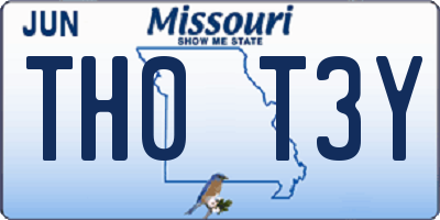 MO license plate TH0T3Y