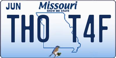 MO license plate TH0T4F