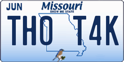 MO license plate TH0T4K