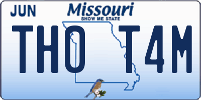MO license plate TH0T4M
