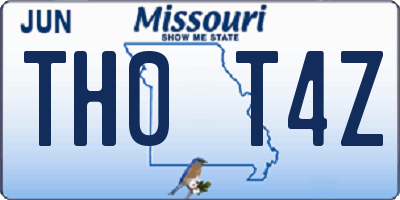 MO license plate TH0T4Z
