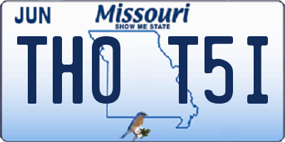 MO license plate TH0T5I