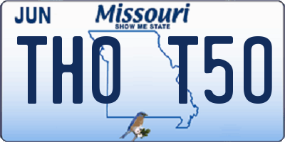 MO license plate TH0T5O