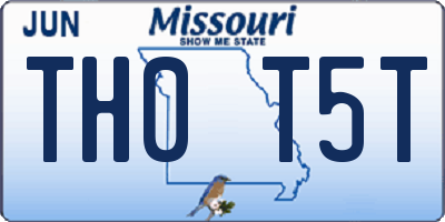 MO license plate TH0T5T