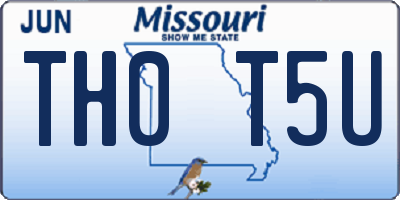 MO license plate TH0T5U