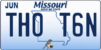 MO license plate TH0T6N