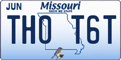 MO license plate TH0T6T