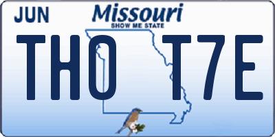 MO license plate TH0T7E