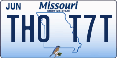 MO license plate TH0T7T
