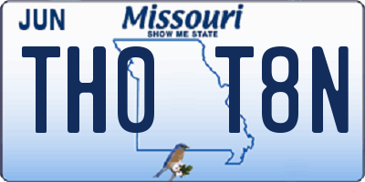MO license plate TH0T8N