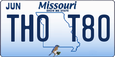 MO license plate TH0T8O