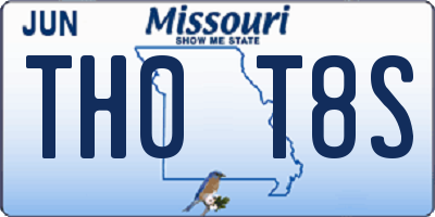 MO license plate TH0T8S
