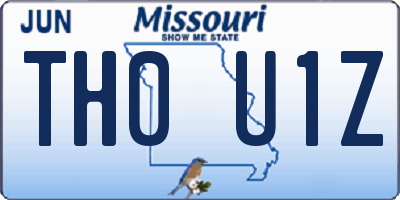 MO license plate TH0U1Z