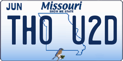 MO license plate TH0U2D