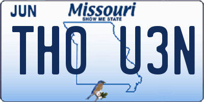 MO license plate TH0U3N