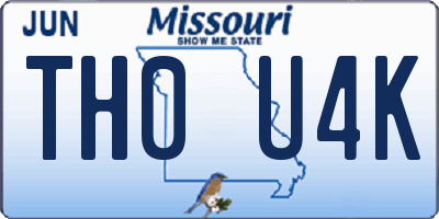 MO license plate TH0U4K