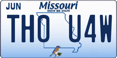 MO license plate TH0U4W