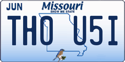 MO license plate TH0U5I