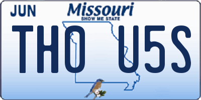 MO license plate TH0U5S