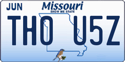 MO license plate TH0U5Z