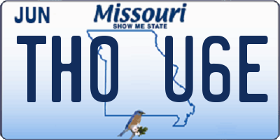 MO license plate TH0U6E